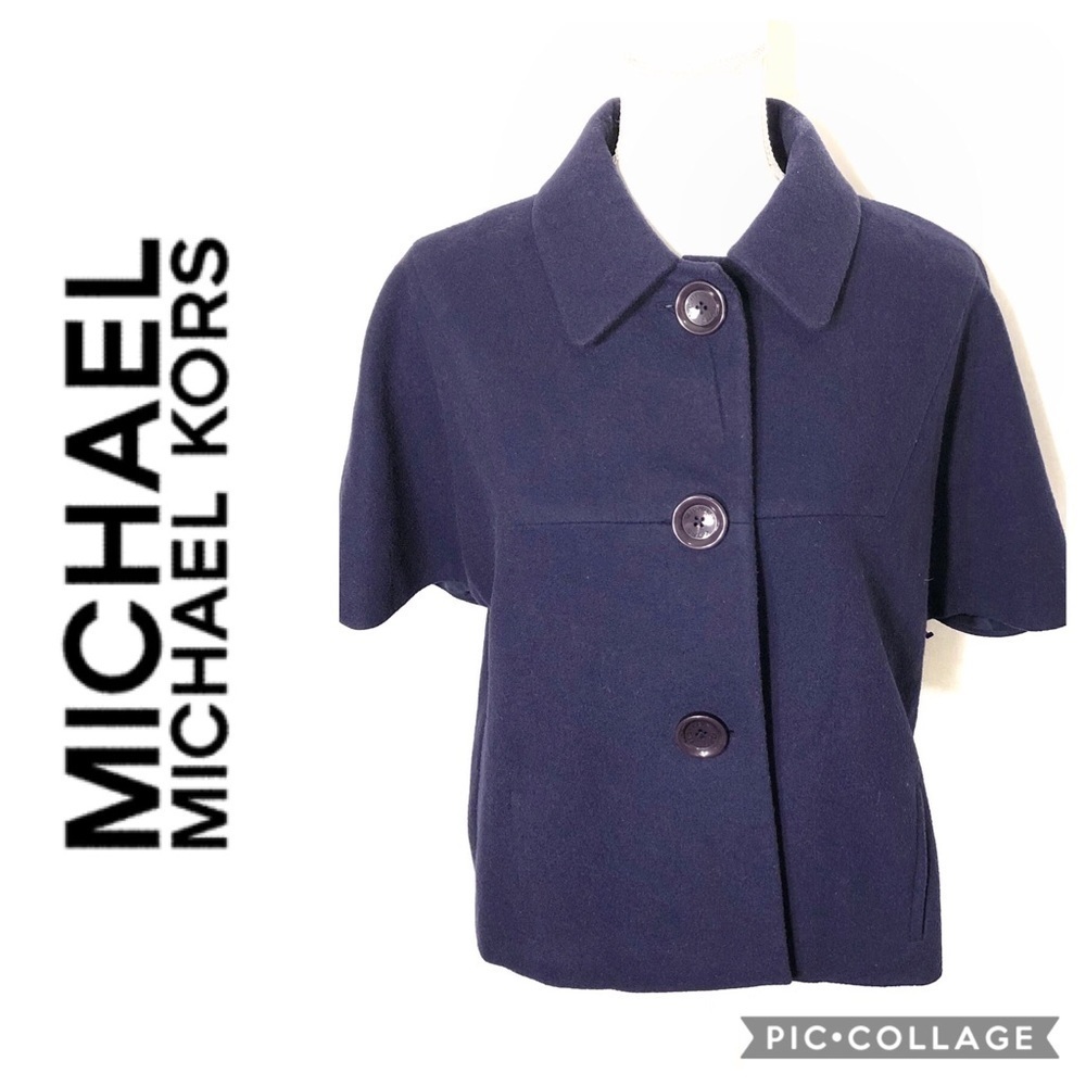Michael Kors Wool Short Sleeve Overcoat Large
